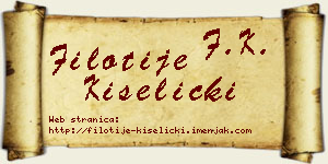 Filotije Kiselički vizit kartica